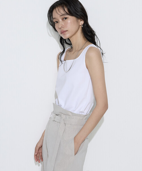 COMME CA(コムサ)の「〔 TALLサイズ 〕 ファインコットンフライス 2WAYインナー(タンクトップ・レディース・ブラック・15号)」の10枚目の写真