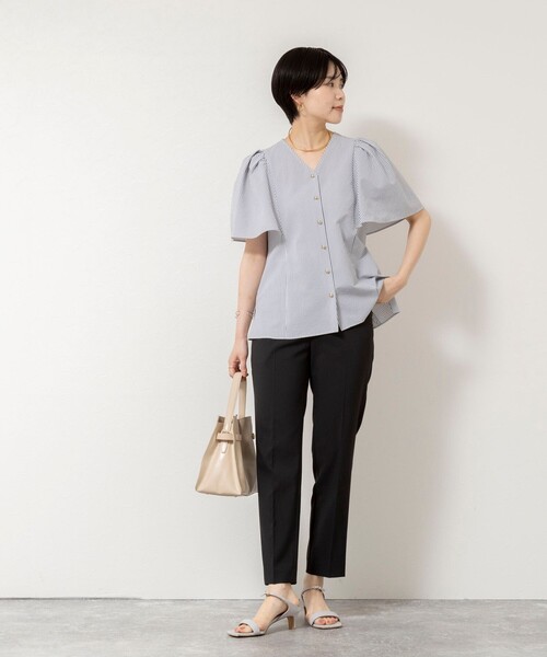 NOLLEY’S Sophi(ノーリーズソフィ)の「《セットアップ対応/UVカット/接触冷感》ウォッシャブルDry toro テーパードパンツ(その他パンツ・レディース・ブラック/ネイビー/ベージュ・34/36/38/40)」の6枚目の写真