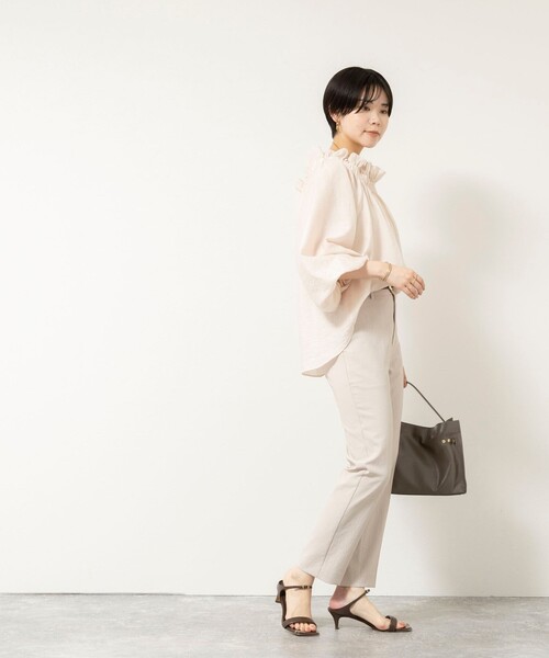 NOLLEY’S Sophi(ノーリーズソフィ)の「《セットアップ対応/UVカット/接触冷感》ウォッシャブルDry toro テーパードパンツ(その他パンツ・レディース・ブラック/ネイビー/ベージュ・34/36/38/40)」の12枚目の写真
