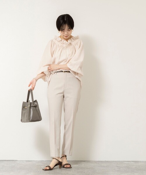NOLLEY’S Sophi(ノーリーズソフィ)の「《セットアップ対応/UVカット/接触冷感》ウォッシャブルDry toro テーパードパンツ(その他パンツ・レディース・ブラック/ネイビー/ベージュ・34/36/38/40)」の14枚目の写真