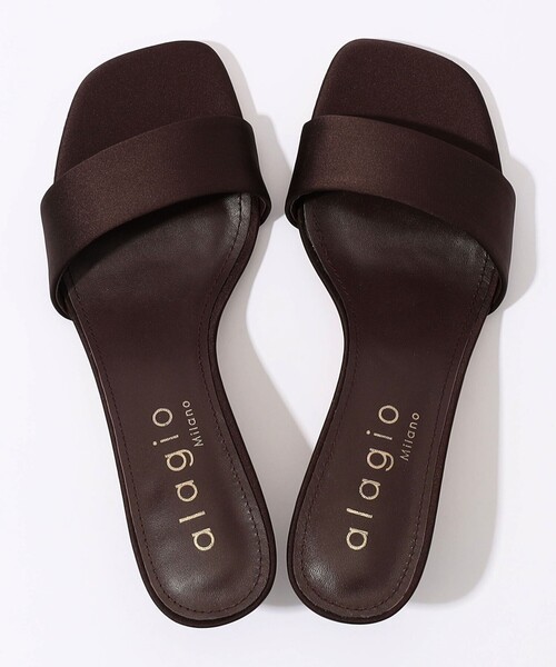 TOMORROWLAND （トゥモローランド）の「alagio SATIN MULE SARA ヒールサンダル（サンダル・レディース・ダークブラウン/レッド・38/37/36）」の4枚目の写真