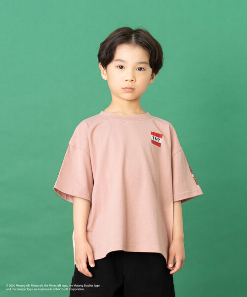 and D. petit main(アンドディープティマイン)の「【マインクラフト】MOBアイコンカラーリング半袖T(Tシャツ/カットソー・キッズ・ホワイト/ピンク/グレイッシュベージュ・120cm/140cm/130cm/100cm/110cm/150cm)」の3枚目の写真