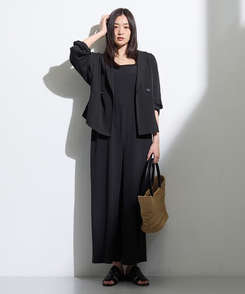 INDIVI（インディヴィ）の「【着る日傘】キャミソールサロペット（サロペット/オーバーオール・レディース・ブラック/ナチュラル/ベージュ系その他7・40/38/36/13/15 /05）」の8枚目の写真