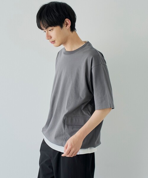 coen(コーエン)の「ガーデンポケットTシャツ(Tシャツ/カットソー・メンズ・モカ/ホワイト/ダークグレー・S/M/L/XL)」の11枚目の写真