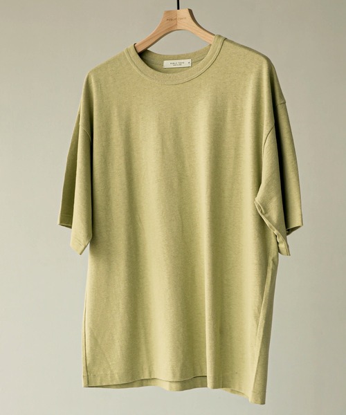 PUBLIC TOKYO(パブリックトウキョウ)の「ヘンプコットンTEE(Tシャツ/カットソー・メンズ・ブラック/オフホワイト/ライトグリーン/ダークグレー・1/2)」の6枚目の写真