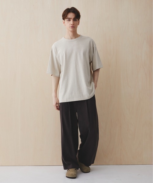 PUBLIC TOKYO(パブリックトウキョウ)の「ヘンプコットンTEE(Tシャツ/カットソー・メンズ・ブラック/オフホワイト/ライトグリーン/ダークグレー・1/2)」の12枚目の写真