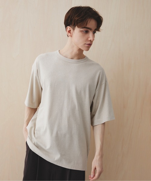 PUBLIC TOKYO(パブリックトウキョウ)の「ヘンプコットンTEE(Tシャツ/カットソー・メンズ・ブラック/オフホワイト/ライトグリーン/ダークグレー・1/2)」の10枚目の写真
