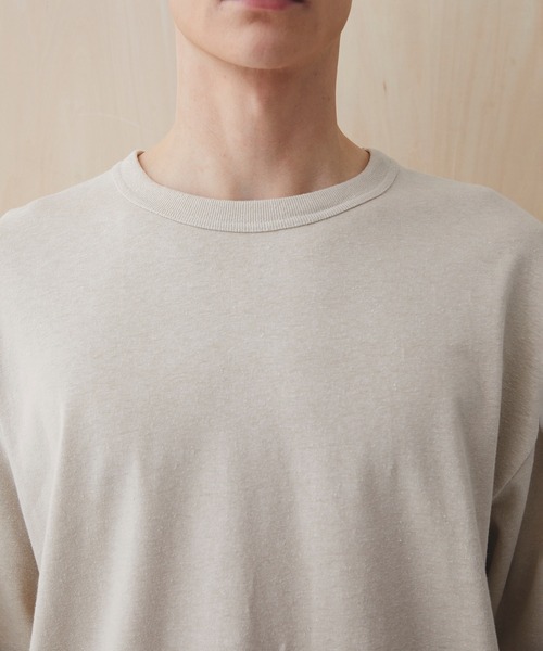 PUBLIC TOKYO(パブリックトウキョウ)の「ヘンプコットンTEE(Tシャツ/カットソー・メンズ・ブラック/オフホワイト/ライトグリーン/ダークグレー・1/2)」の14枚目の写真