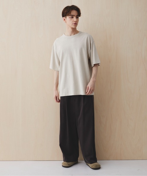 PUBLIC TOKYO(パブリックトウキョウ)の「ヘンプコットンTEE(Tシャツ/カットソー・メンズ・ブラック/オフホワイト/ライトグリーン/ダークグレー・1/2)」の13枚目の写真