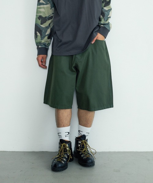 XLARGE(エクストララージ)の「HERRINGBONE SHORT PANTS(その他パンツ・メンズ・カモフラージュ/ブラック/オリーブ・36inch/34inch/32inch/30inch)」の1枚目の写真