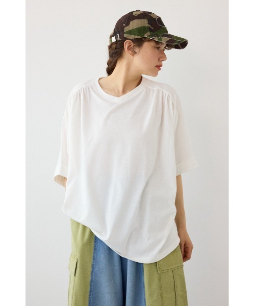 RODEO CROWNS WIDE BOWL(ロデオクラウンズワイドボウル)の「配色ドルマントップス(Tシャツ/カットソー・レディース・ブラック/オフホワイト/カーキ・FREE)」の4枚目の写真