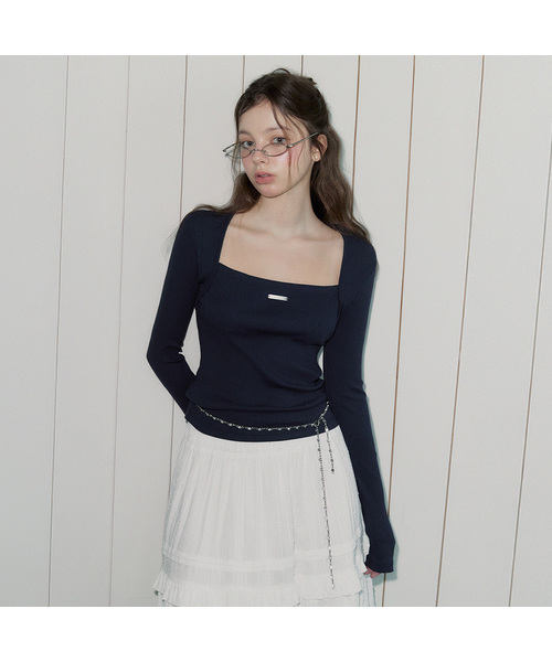 TWEE(トゥウィー)の「ビレボレロ長袖Tシャツ(Tシャツ/カットソー・レディース・イエロー/ネイビー/スカイブルー/アイボリー・FREE)」の3枚目の写真