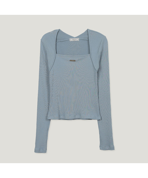 TWEE(トゥウィー)の「ビレボレロ長袖Tシャツ(Tシャツ/カットソー・レディース・イエロー/ネイビー/スカイブルー/アイボリー・FREE)」の2枚目の写真