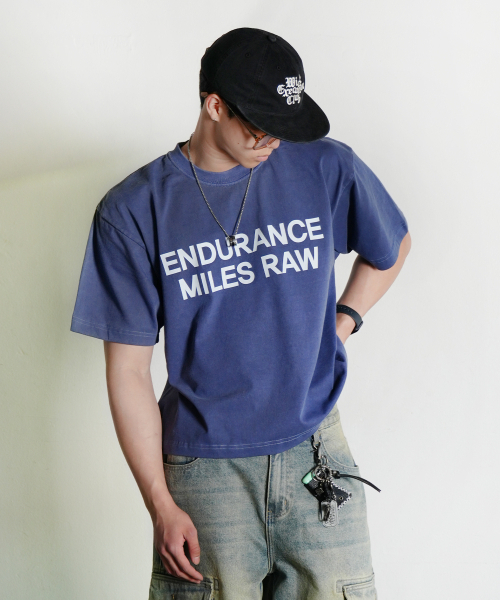 THE MILE(ザマイル)の「ガーメンツクロップエンデュランスクルーネック_PIGMENT BLUE(Tシャツ/カットソー・メンズ・その他・SMALL/MEDIUM/LARGE/X-LARGE)」の1枚目の写真