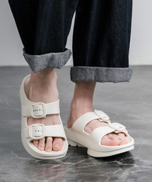 TELIC（テリック）の「TELIC テリック W-BUCKLE2 厚底ダブルバックルベルトスライドサンダル/リカバリーサンダル（サンダル）」