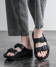 TELIC（テリック）の「TELIC テリック W-BUCKLE2 厚底ダブルバックルベルトスライドサンダル/リカバリーサンダル（サンダル）」