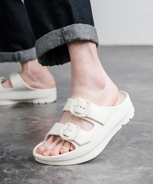 TELIC(テリック)の「TELIC テリック W-BUCKLE2 厚底ダブルバックルベルトスライドサンダル/リカバリーサンダル(サンダル・メンズ・ブラック/インディゴブルー/グレイッシュベージュ/アイボリー・XL/L/ML/M)」の5枚目の写真