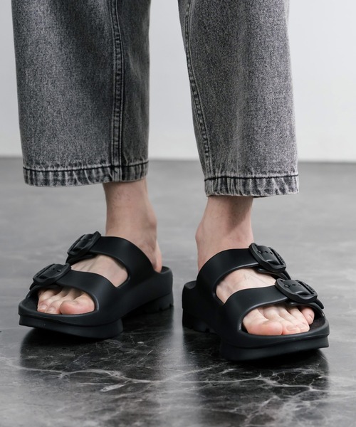 TELIC(テリック)の「TELIC テリック W-BUCKLE2 厚底ダブルバックルベルトスライドサンダル/リカバリーサンダル(サンダル・メンズ・ブラック/インディゴブルー/グレイッシュベージュ/アイボリー・XL/L/ML/M)」の12枚目の写真