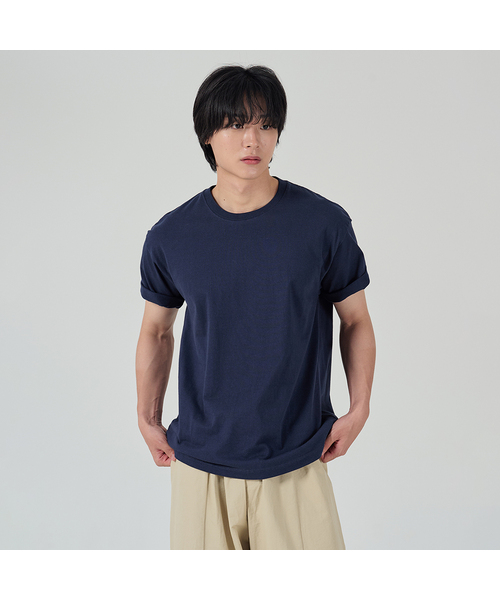 OWSA（オウサ）の「エッセンシャル無地半袖Tシャツ7カラー（Tシャツ/カットソー・メンズ・ホワイト/ブラック/ライトグレー/ベージュ/ブルー/ネイビー/チャコール・MEDIUM/LARGE/X-LARGE）」の6枚目の写真