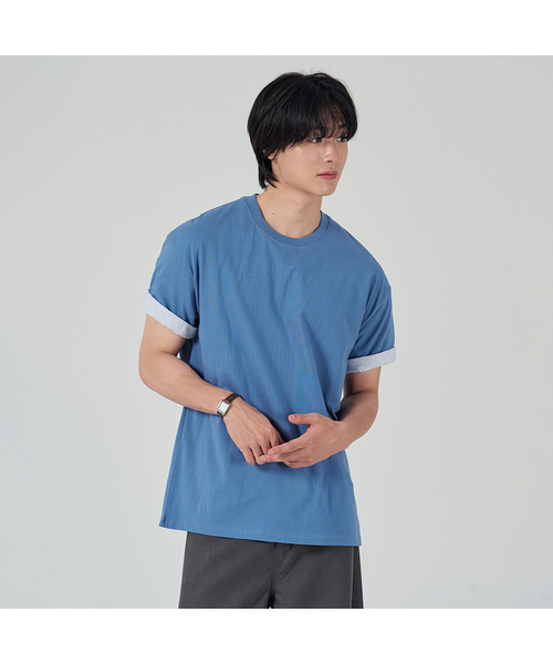 OWSA（オウサ）の「エッセンシャル無地半袖Tシャツ7カラー（Tシャツ/カットソー・メンズ・ホワイト/ブラック/ライトグレー/ベージュ/ブルー/ネイビー/チャコール・MEDIUM/LARGE/X-LARGE）」の7枚目の写真