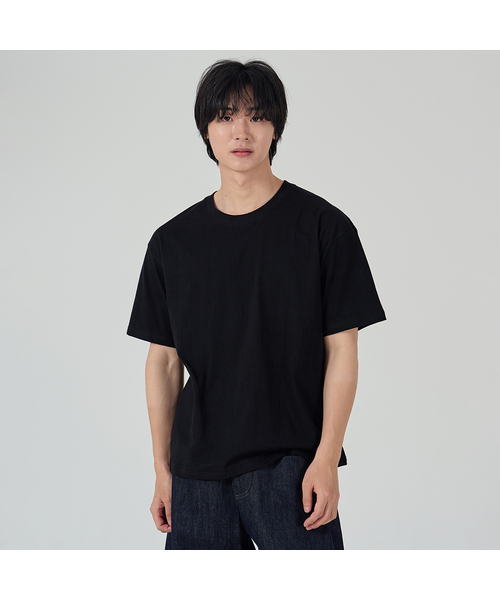 OWSA（オウサ）の「エッセンシャル無地半袖Tシャツ7カラー（Tシャツ/カットソー・メンズ・ホワイト/ブラック/ライトグレー/ベージュ/ブルー/ネイビー/チャコール・MEDIUM/LARGE/X-LARGE）」の2枚目の写真