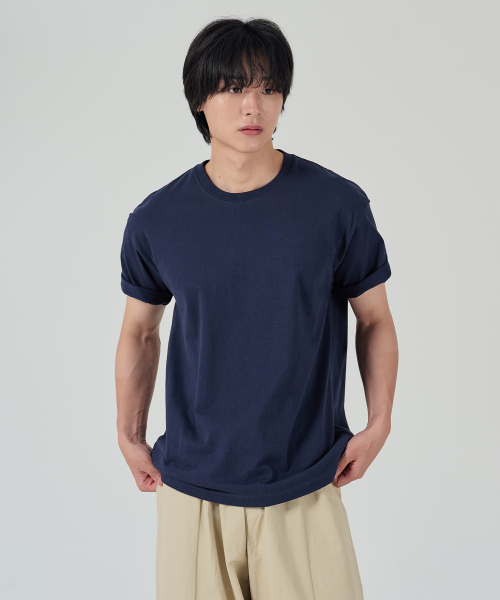 OWSA（オウサ）の「エッセンシャル無地半袖Tシャツ7カラー（Tシャツ/カットソー・メンズ・ホワイト/ブラック/ライトグレー/ベージュ/ブルー/ネイビー/チャコール・MEDIUM/LARGE/X-LARGE）」の21枚目の写真