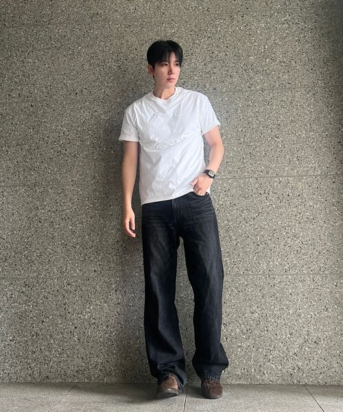 OWSA（オウサ）の「エッセンシャル無地半袖Tシャツ7カラー（Tシャツ/カットソー・メンズ・ホワイト/ブラック/ライトグレー/ベージュ/ブルー/ネイビー/チャコール・MEDIUM/LARGE/X-LARGE）」の12枚目の写真
