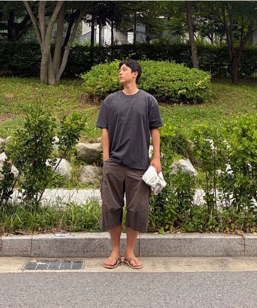 OWSA（オウサ）の「エッセンシャル無地半袖Tシャツ7カラー（Tシャツ/カットソー・メンズ・ホワイト/ブラック/ライトグレー/ベージュ/ブルー/ネイビー/チャコール・MEDIUM/LARGE/X-LARGE）」の8枚目の写真