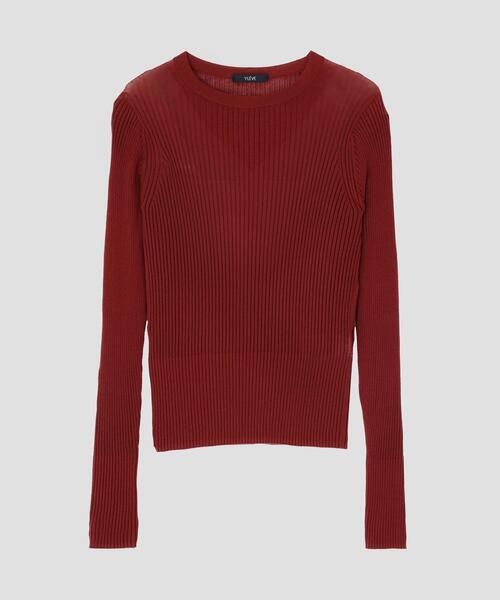 YLEVE（イレーヴ）の「YLEVE / SHEER RIB KNIT LONG SLEEVE PULLOVER（ニット/セーター・レディース・レッド/ブルー/ネイビー・1）」の21枚目の写真