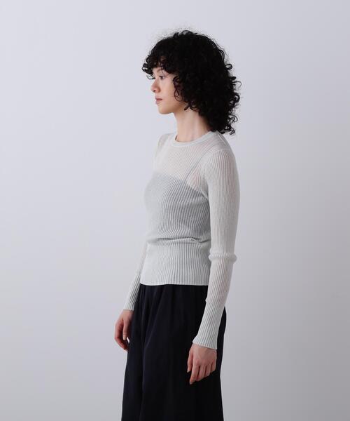 YLEVE（イレーヴ）の「YLEVE / SHEER RIB KNIT LONG SLEEVE PULLOVER（ニット/セーター・レディース・レッド/ブルー/ネイビー・1）」の9枚目の写真