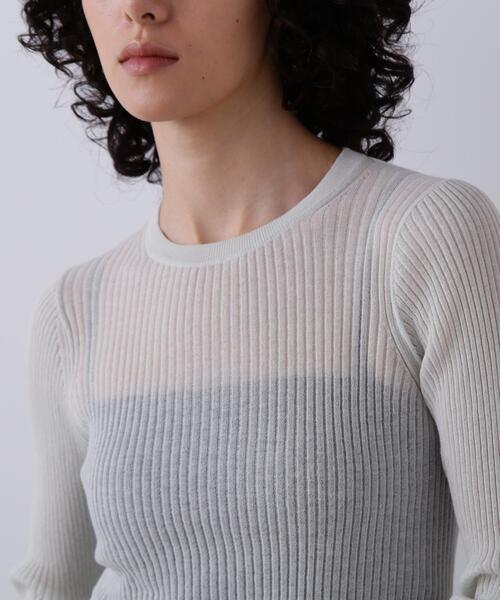 YLEVE（イレーヴ）の「YLEVE / SHEER RIB KNIT LONG SLEEVE PULLOVER（ニット/セーター・レディース・レッド/ブルー/ネイビー・1）」の11枚目の写真