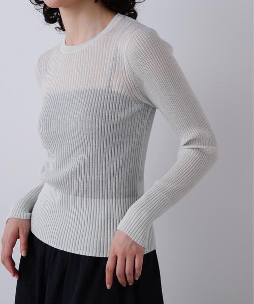 YLEVE（イレーヴ）の「YLEVE / SHEER RIB KNIT LONG SLEEVE PULLOVER（ニット/セーター・レディース・レッド/ブルー/ネイビー・1）」の12枚目の写真