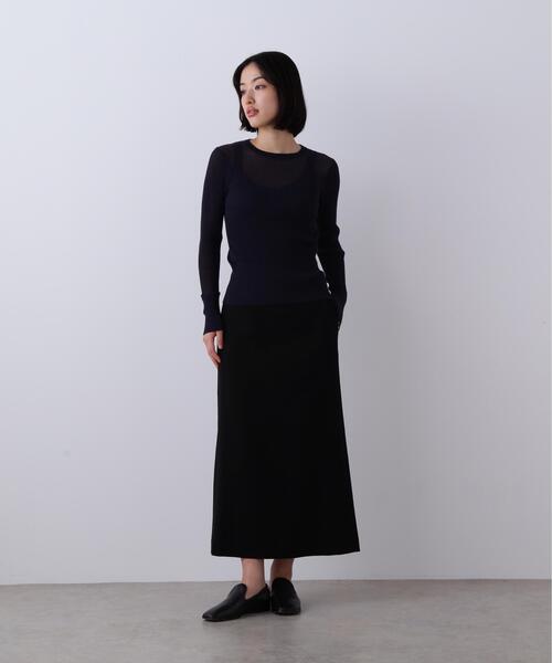 YLEVE（イレーヴ）の「YLEVE / SHEER RIB KNIT LONG SLEEVE PULLOVER（ニット/セーター・レディース・レッド/ブルー/ネイビー・1）」の4枚目の写真