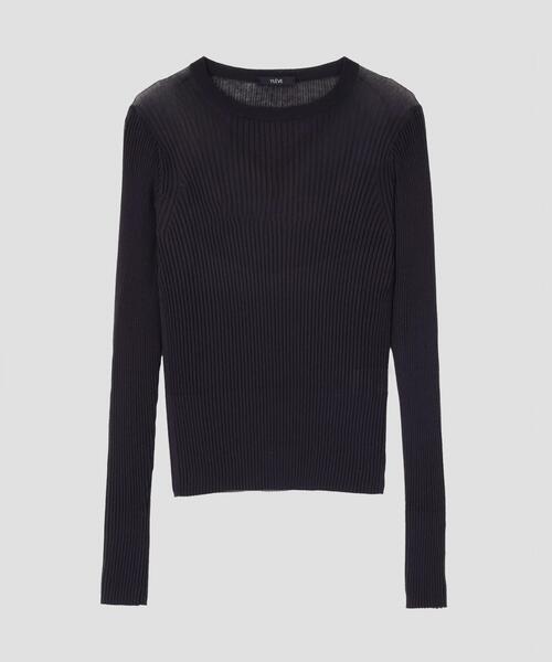 YLEVE（イレーヴ）の「YLEVE / SHEER RIB KNIT LONG SLEEVE PULLOVER（ニット/セーター・レディース・レッド/ブルー/ネイビー・1）」の5枚目の写真