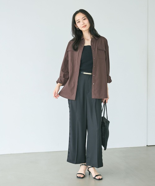 Andemiu(アンデミュウ)の「レースラインストレートパンツ(スラックス・レディース・ブラック/ライトブラウン/ベージュ・SMALL/MEDIUM)」の7枚目の写真