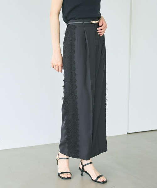 Andemiu(アンデミュウ)の「レースラインストレートパンツ(スラックス・レディース・ブラック/ライトブラウン/ベージュ・SMALL/MEDIUM)」の8枚目の写真