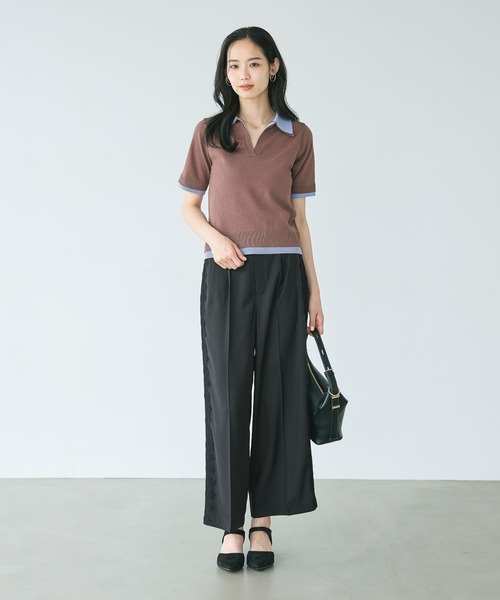 Andemiu(アンデミュウ)の「レースラインストレートパンツ(スラックス・レディース・ブラック/ライトブラウン/ベージュ・SMALL/MEDIUM)」の10枚目の写真
