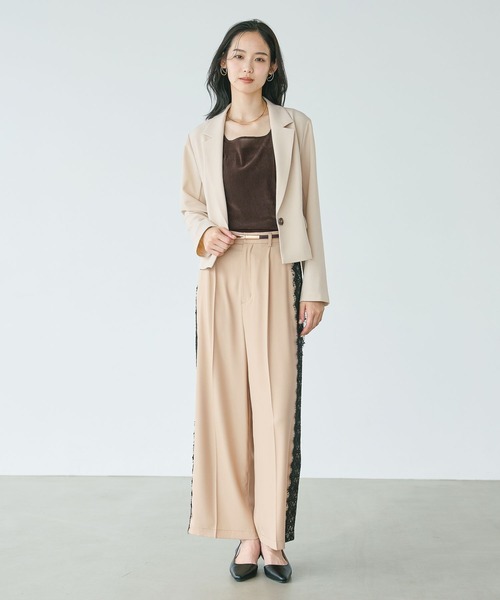 Andemiu(アンデミュウ)の「レースラインストレートパンツ(スラックス・レディース・ブラック/ライトブラウン/ベージュ・SMALL/MEDIUM)」の11枚目の写真