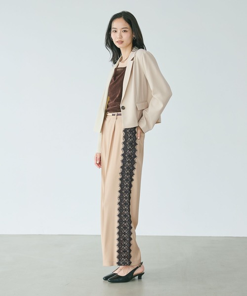 Andemiu(アンデミュウ)の「レースラインストレートパンツ(スラックス・レディース・ブラック/ライトブラウン/ベージュ・SMALL/MEDIUM)」の14枚目の写真