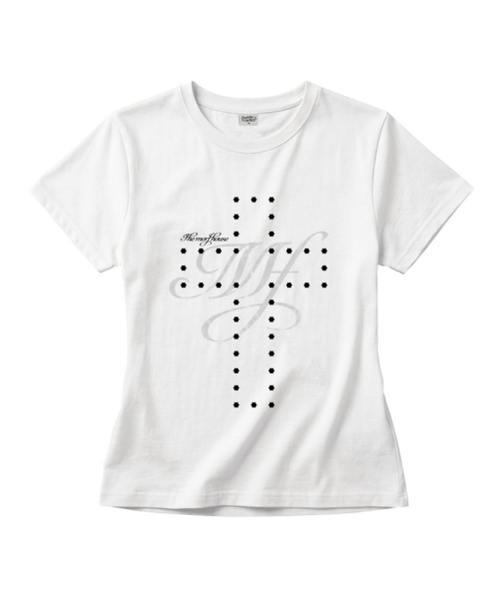 THEMORFHOUSE(ザモーフハウス)の「MORF フラワークロススリムフィット半袖Tシャツアイボリー(Tシャツ/カットソー・レディース・その他・MEDIUM/LARGE)」の1枚目の写真