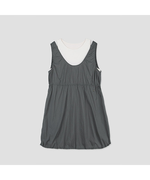 ATELIER NAIN(アトリエナイン)の「YU NYLON LAYERED SHIRRING ONE PIECE (OP-6338)(ワンピース・レディース・ミント/ダークグレー・FREE)」の1枚目の写真