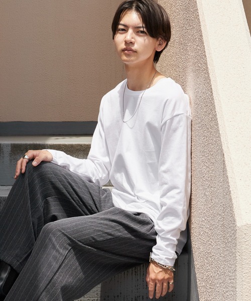 GILDAN(ギルダン)の「GILDAN/ギルダン 5.3oz プレミアムコットン 長袖無地Tシャツ ロングスリーブTee /ロンT 無地カットソー オーバーサイズ 秋 秋服 2026年秋冬(Tシャツ/カットソー・メンズ・ホワイト/ブラック/ライトグレー・S/M/L/XL/2XL)」の8枚目の写真