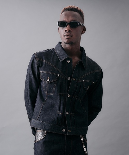 ANDER HUNK(アンダーハンク)の「Western Switch Rigid Denim Jacket/ウエスタンスイッチリジットデニムジャケット(デニムジャケット・メンズ・ブラック/インディゴブルー・LARGE/MEDIUM/SMALL)」の20枚目の写真
