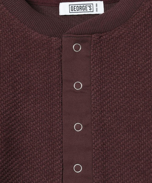 GEORGE'S(ジョージズ)の「【MENS】ニットソードットボタンヘンリー(Tシャツ/カットソー・メンズ・チャコールグレー/ワインレッド・MEDIUM/LARGE)」の11枚目の写真