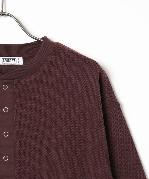 GEORGE'S(ジョージズ)の「【MENS】ニットソードットボタンヘンリー(Tシャツ/カットソー・メンズ・チャコールグレー/ワインレッド・MEDIUM/LARGE)」の6枚目の写真
