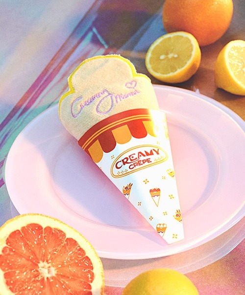 専用❤みかん＊癒しの⭐厚め＊オリジナルボディタオル❤ベリーコットン♥チョコぱっち クレープタオルハンカチ[クリィミーマミコラボ]（ハンカチ/ハンド