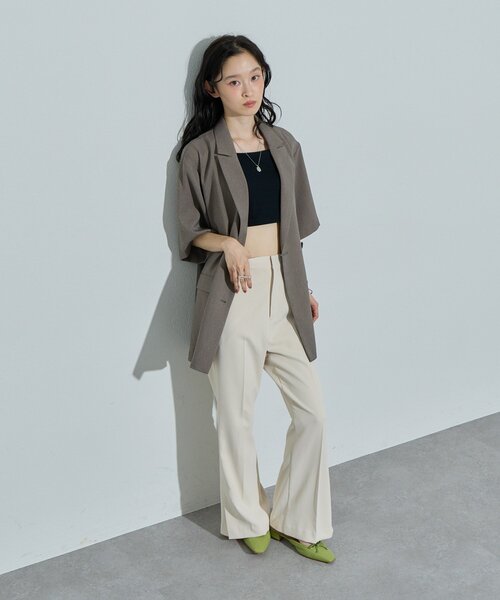 DISCOAT(ディスコート)の「【Noka】スリットフレアパンツ《WEB限定》(その他パンツ・レディース・ブラウン/ブラック/アイボリー・MEDIUM/LARGE)」の12枚目の写真