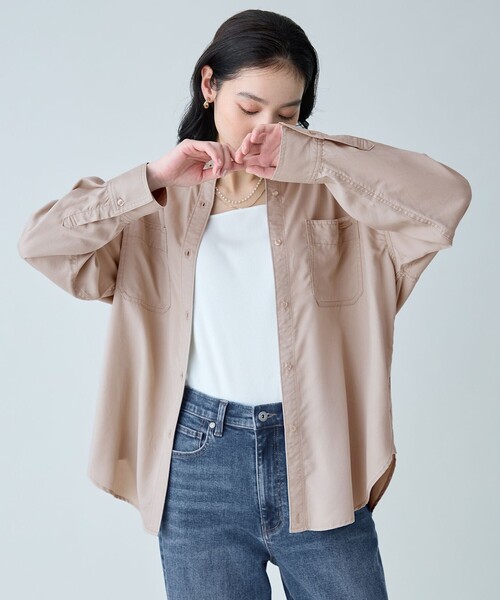 ANY(エニィ)の「フィブリルオーバーシャツ(シャツ/ブラウス・レディース・グレー系/ローズ系/ベージュ系・F)」の2枚目の写真
