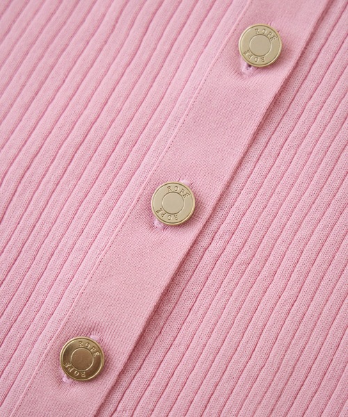 ROPE'(ロペ)の「ワイドリブ金ボタンVネックカーディガン(ニット/セーター・レディース・ワイン/ピンク/キャメル/ブラック/オフホワイト・38)」の19枚目の写真