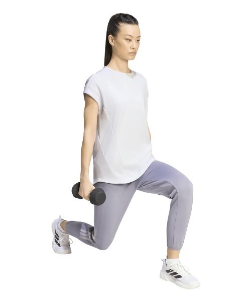 adidas(アディダス)の「adidas アディダス トレーニング フレンチスリーブ Tシャツ(Tシャツ/カットソー・レディース・ブラック/ライラック・L/XL/M)」の4枚目の写真